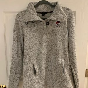 UGA Button up Fleece Pullover